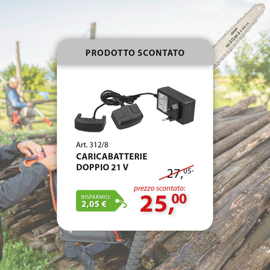 Caricabatterie doppio 21 V Stocker