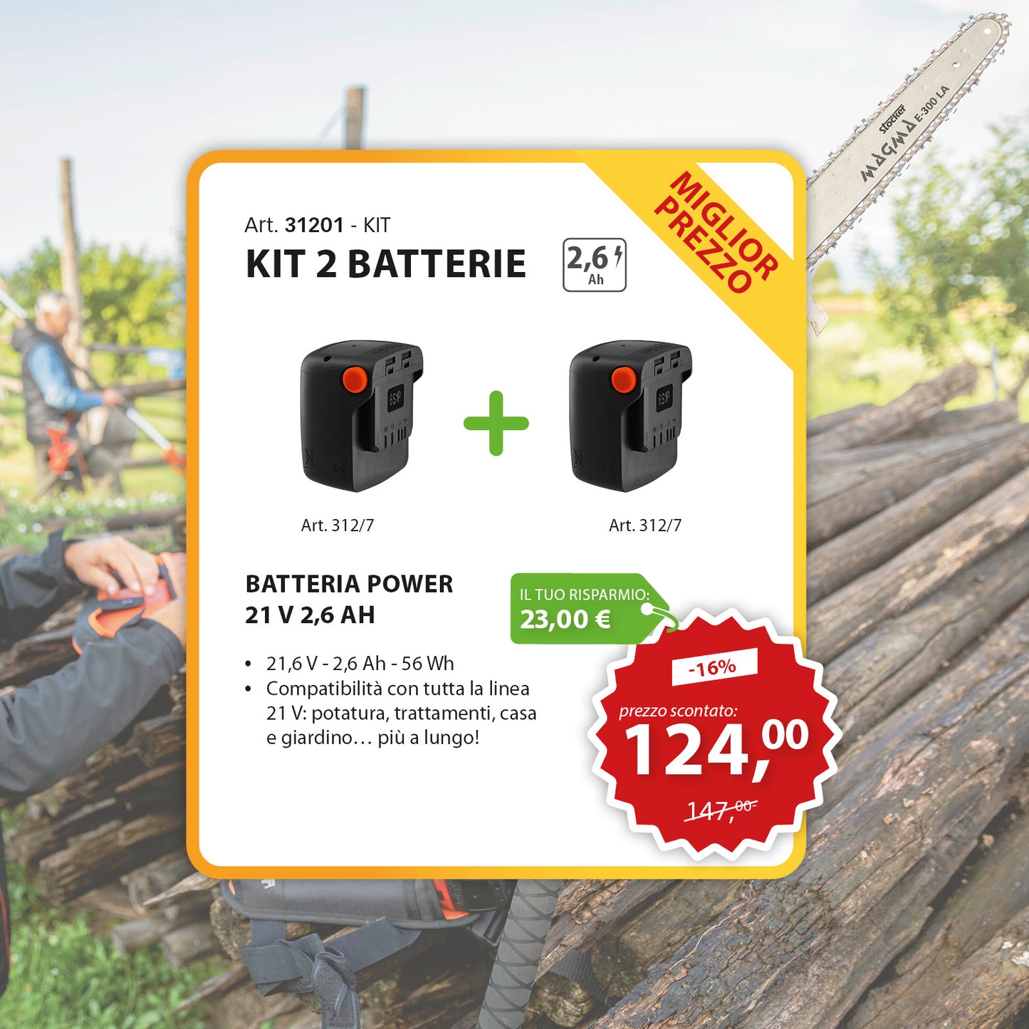 Kit 2 batterie 2,6 Ah 21 V Stocker