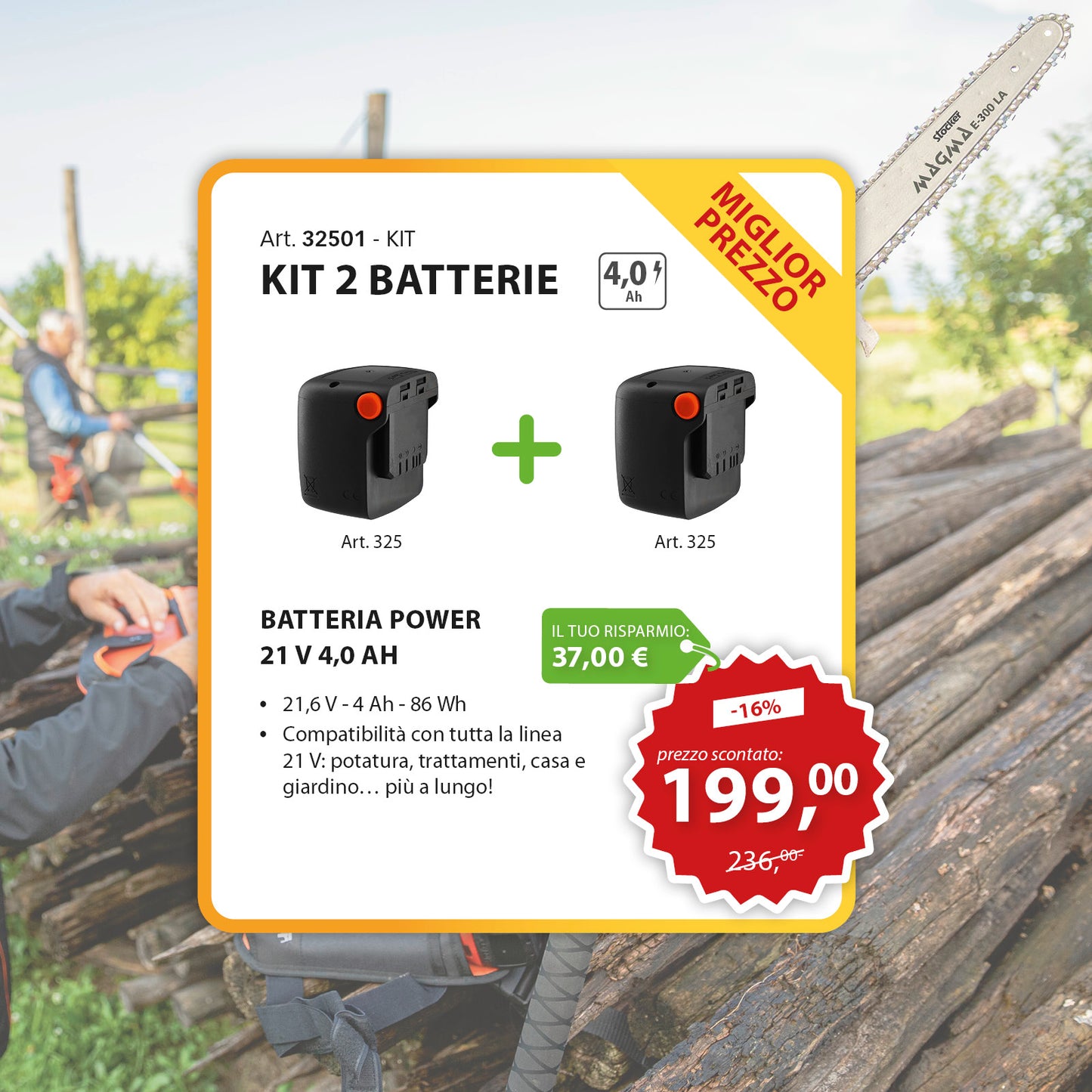 Kit 2 batterie 4,0 Ah 21 V Stocker