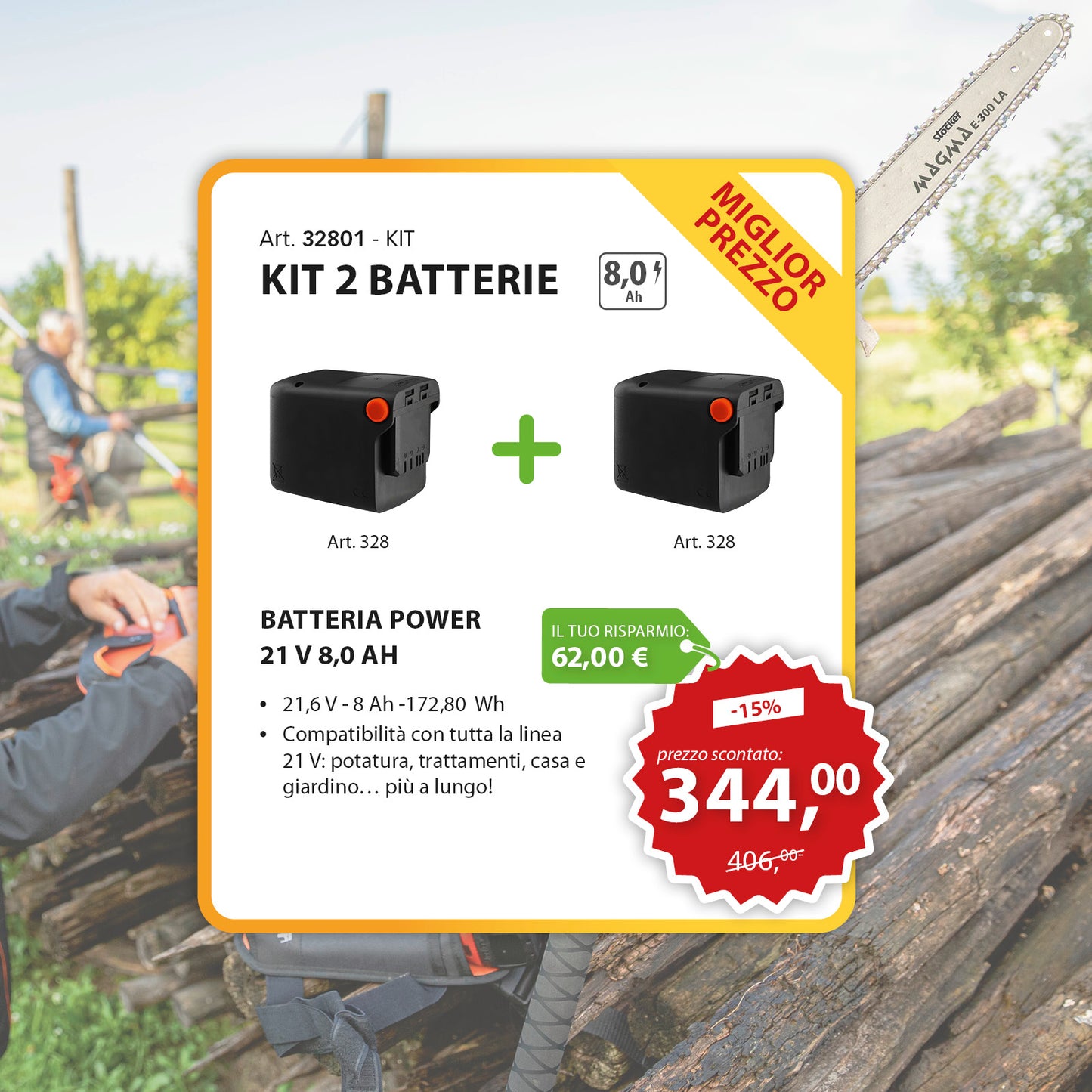 Kit 2 batterie 8,0 Ah 21 V Stocker